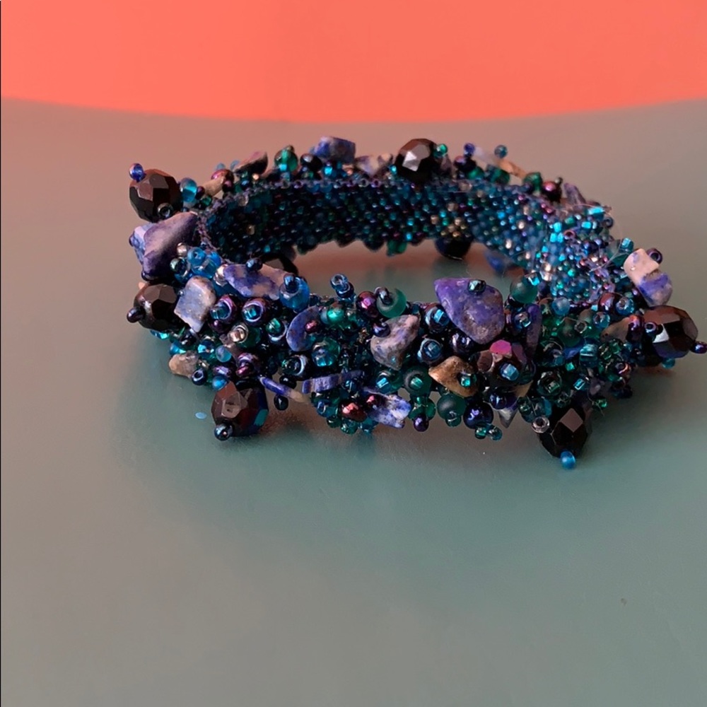 Beautiful, blue beaded bracelet